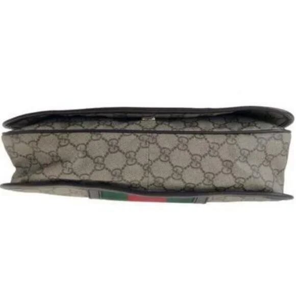 Authentic Gucci GG Sherry Supreme Web Messenger Bag Monogram Flap Ophidia - Picture 10 of 11
